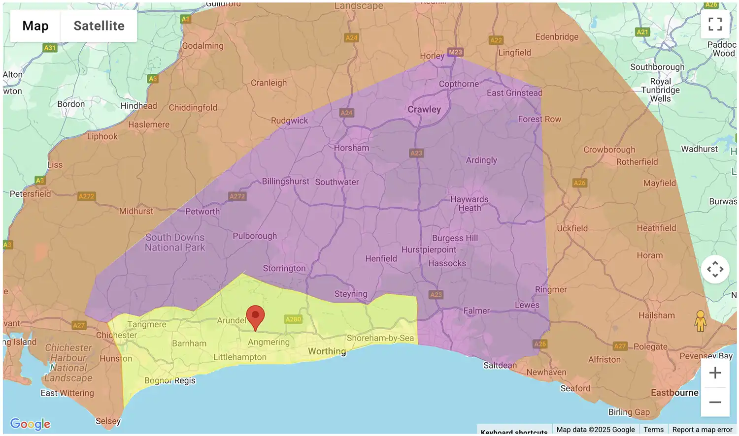 Gas Bottles Poynings delivery zone map - click to see on BBQ Gas Bottles